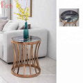 Modern Stainless Steel Gold Marble Coffee Table Side Table With Titanium Plating